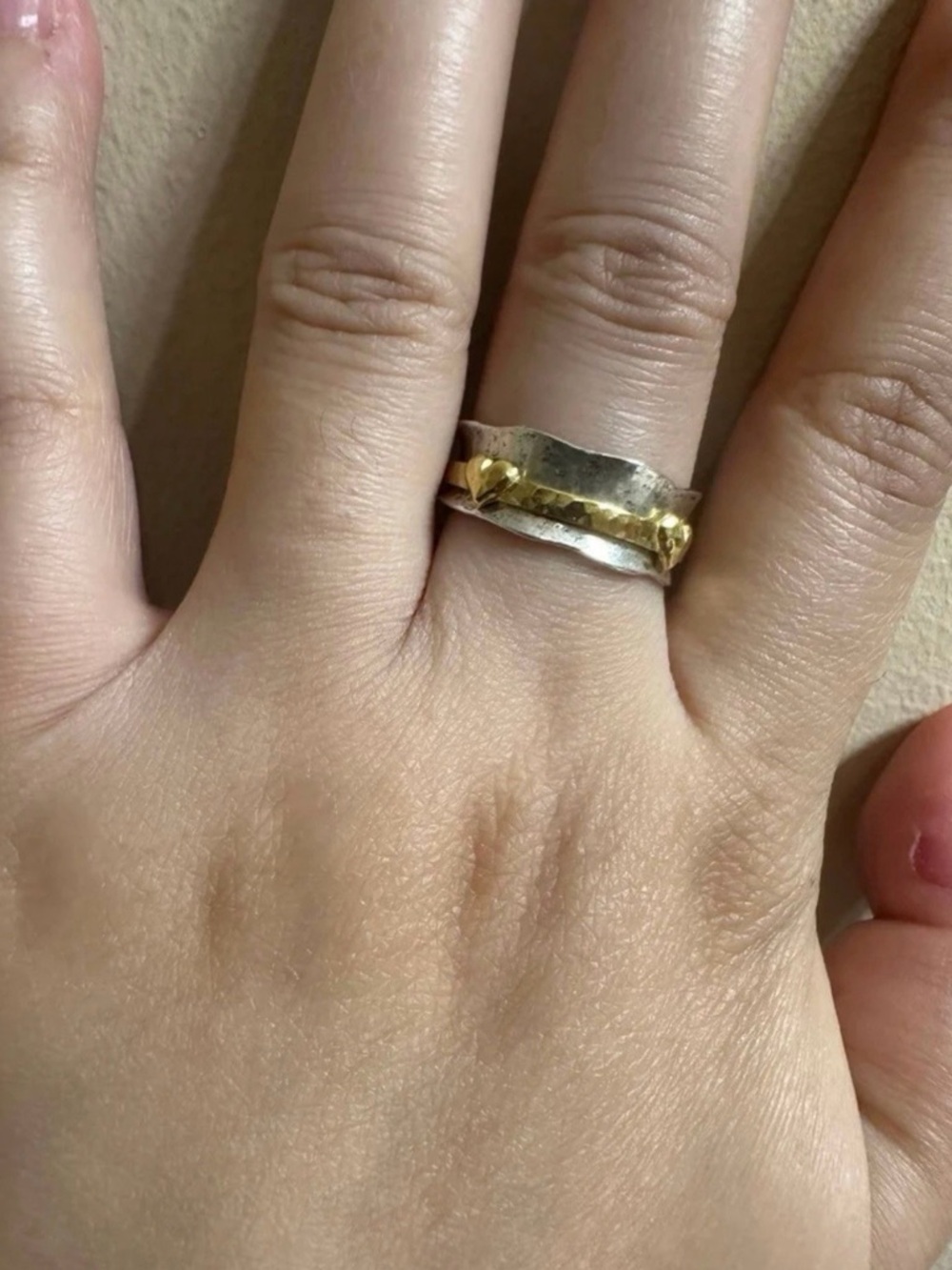 Two-Tone Sterling Silver Spinner Ring